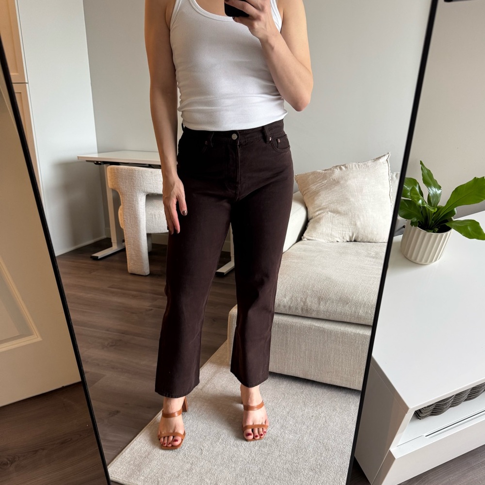 Zara cropped brown jeans